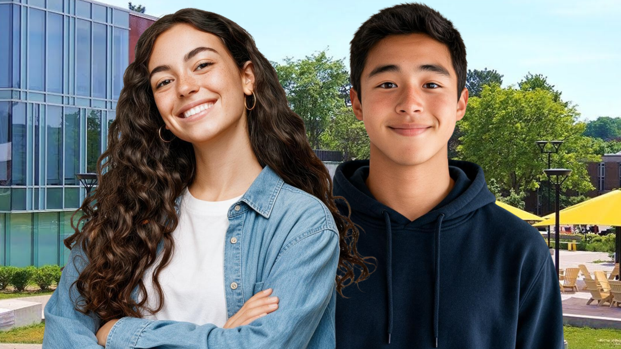 Jovens participantes do Future Mind em um campus universitário no Canadá